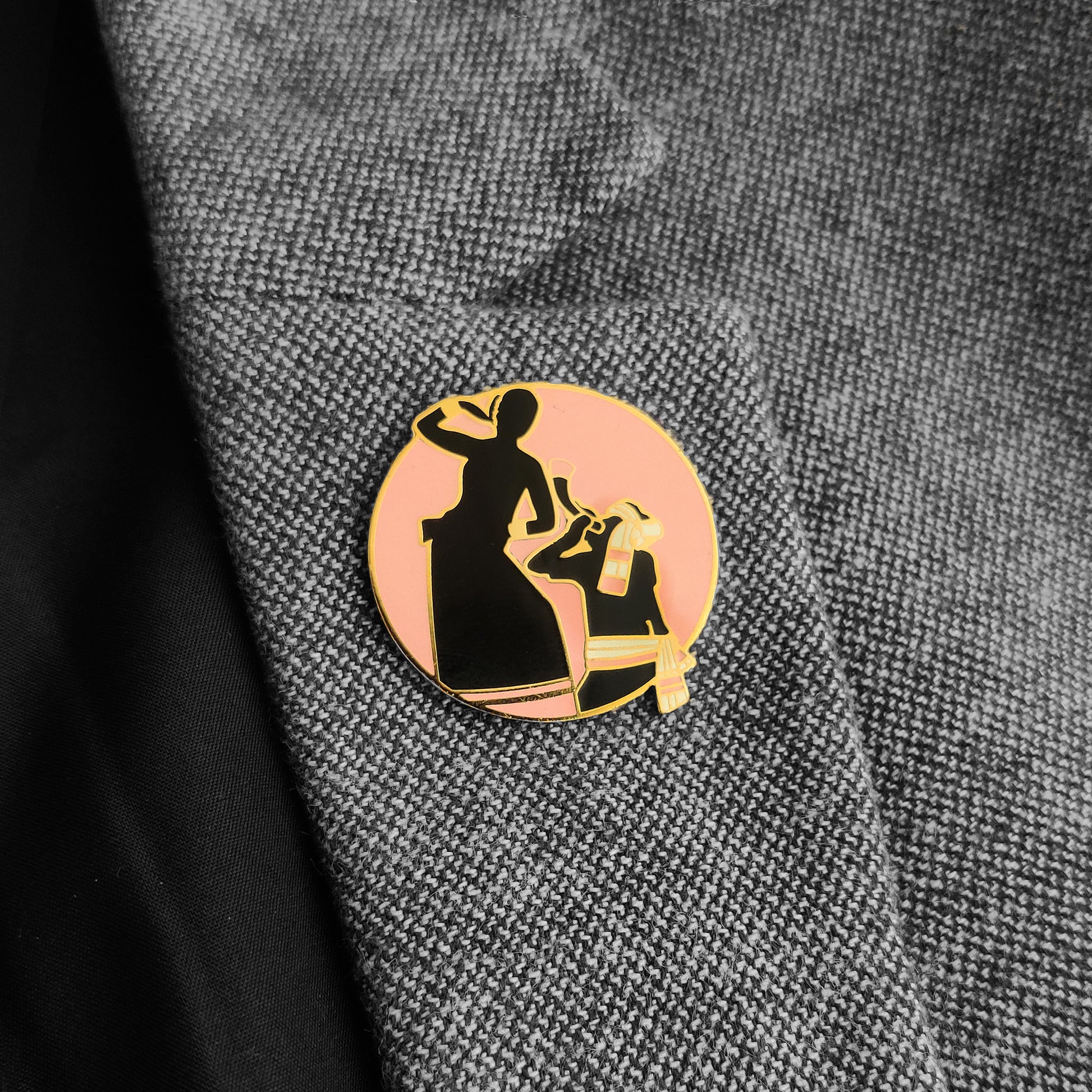 Assam Bihu Dance Lapel Pin - Light Pink