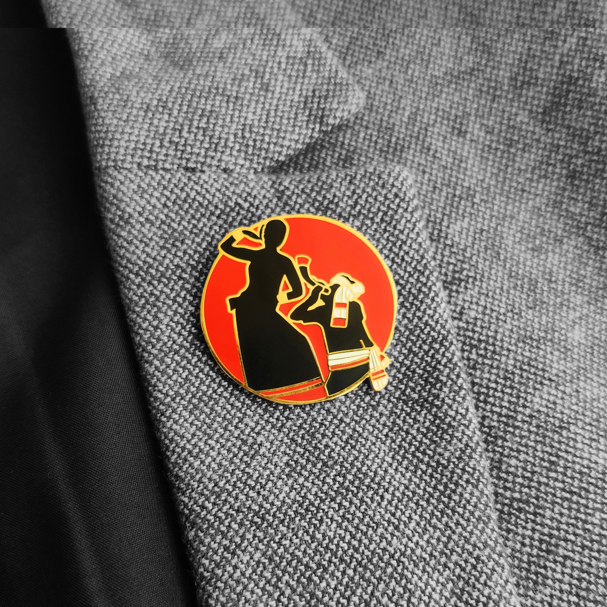 Assam Bihu Dance Lapel Pin - Red - NEST by Arpit Agarwal