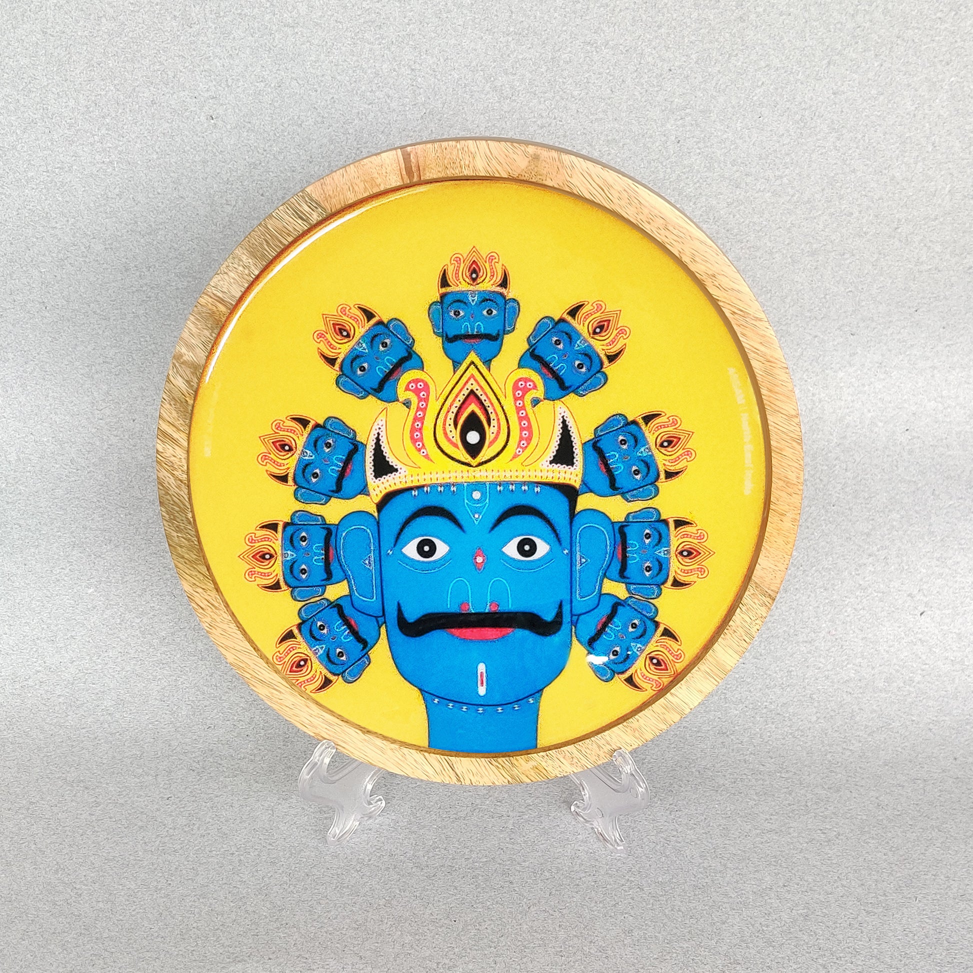 Majuli Mask of Assam Wooden Wall Decor Plate