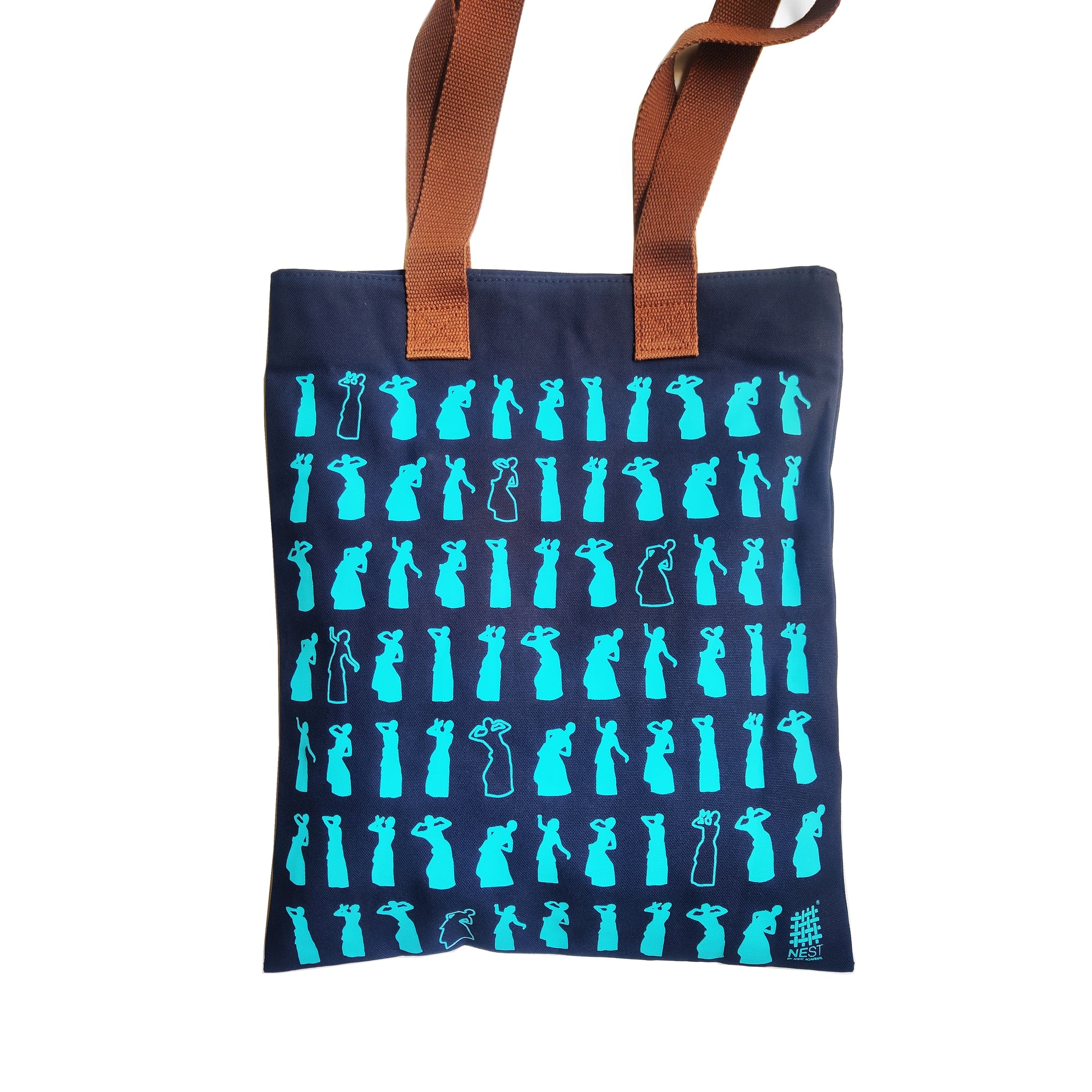 Assam Bihu Navy Blue Canvas Tote Bag