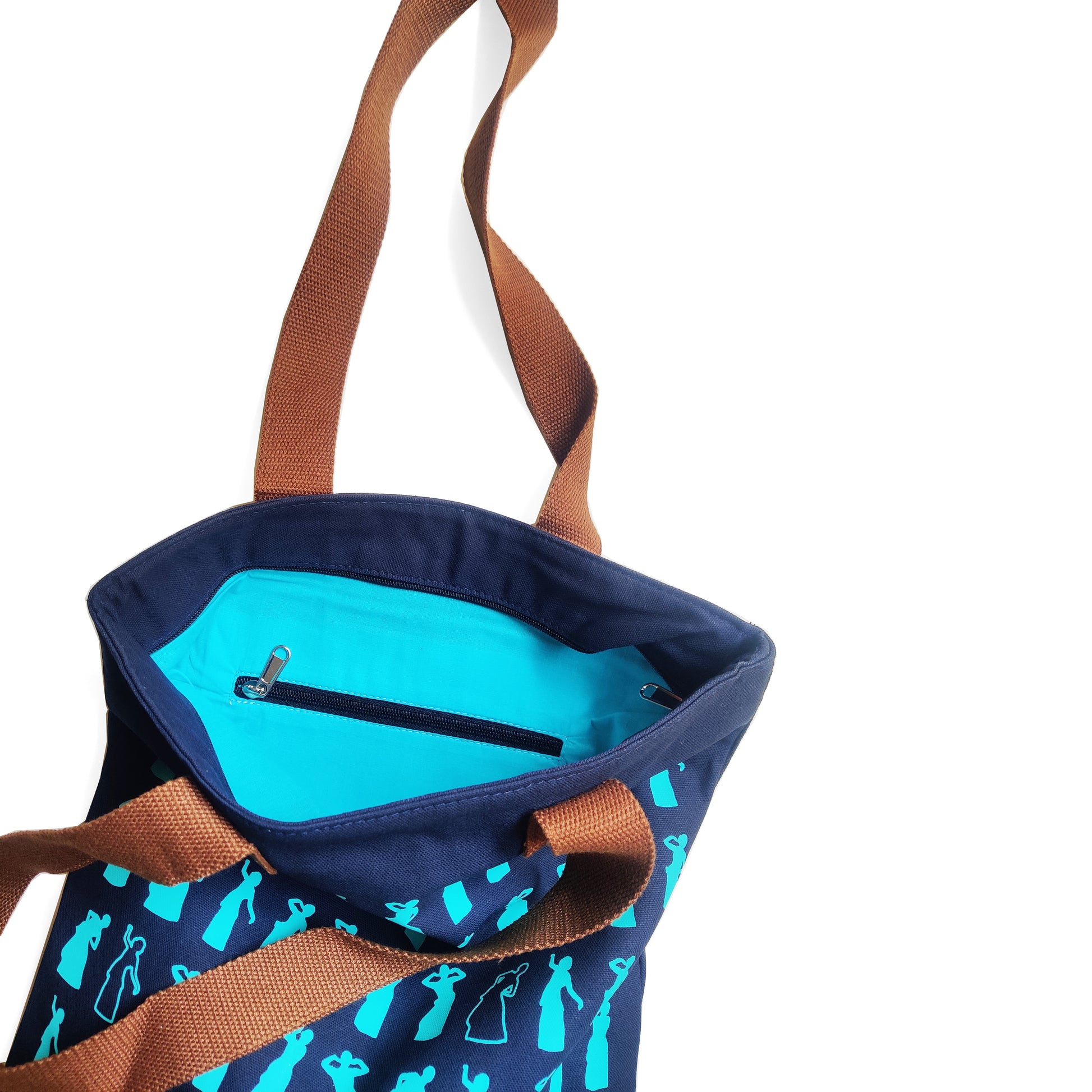 Assam Bihu Navy Blue Canvas Tote Bag