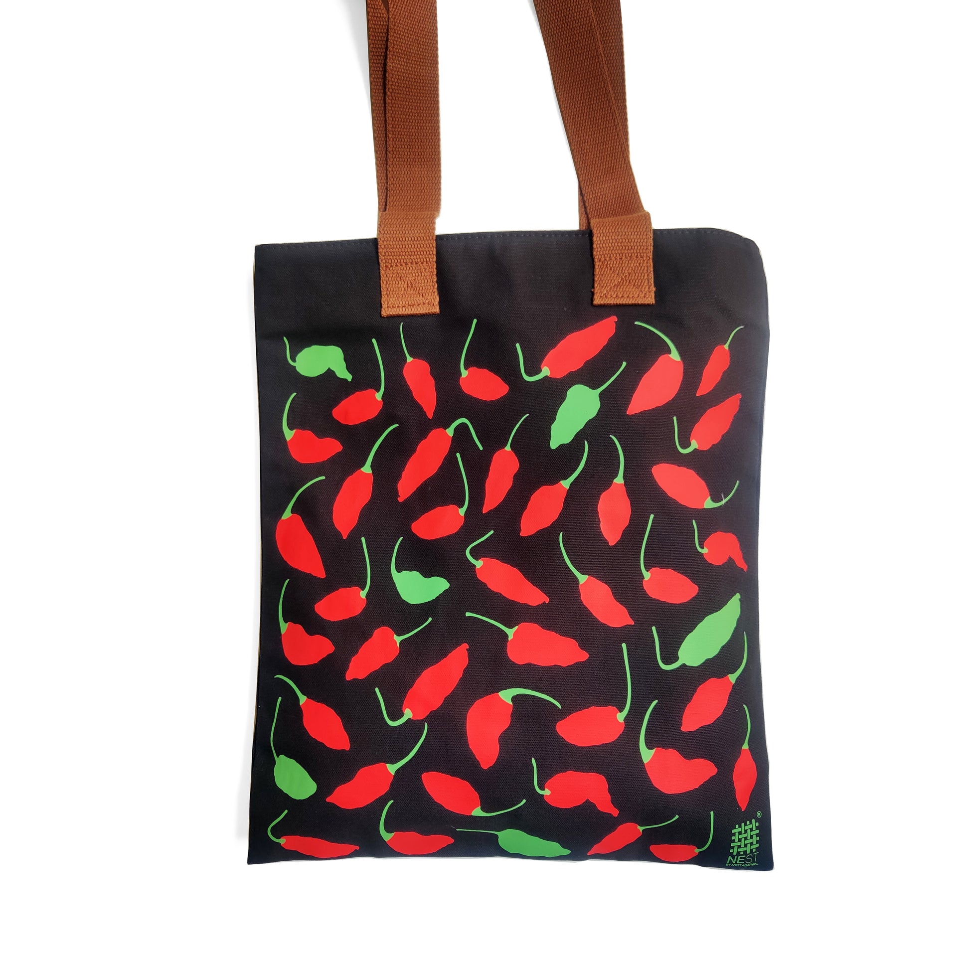 Nagaland Ghost Chilli Black Canvas Tote Bag - NEST by Arpit Agarwal