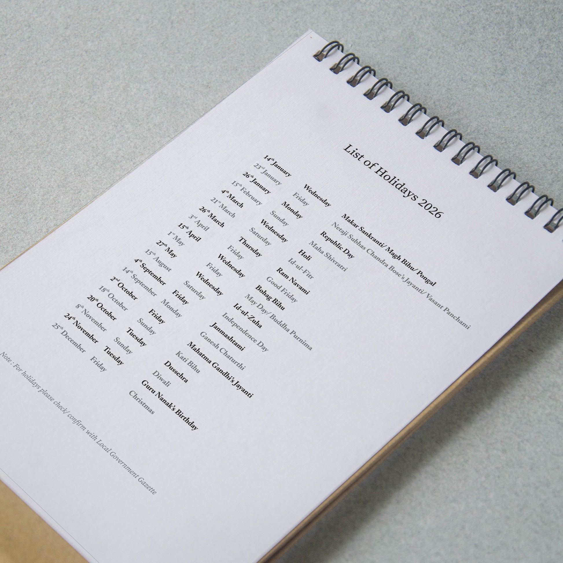 Textiles of North-East India 2026 Desk Calendar