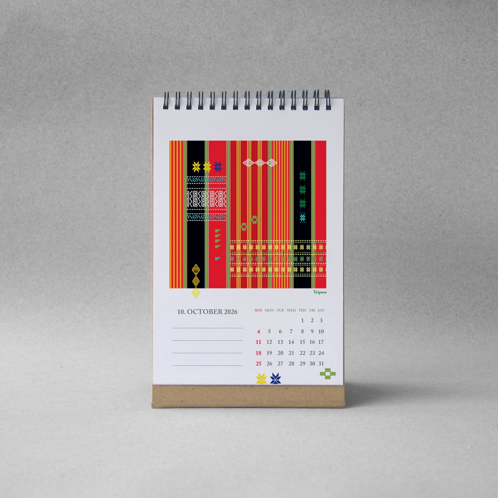 Textiles of North-East India 2026 Desk Calendar
