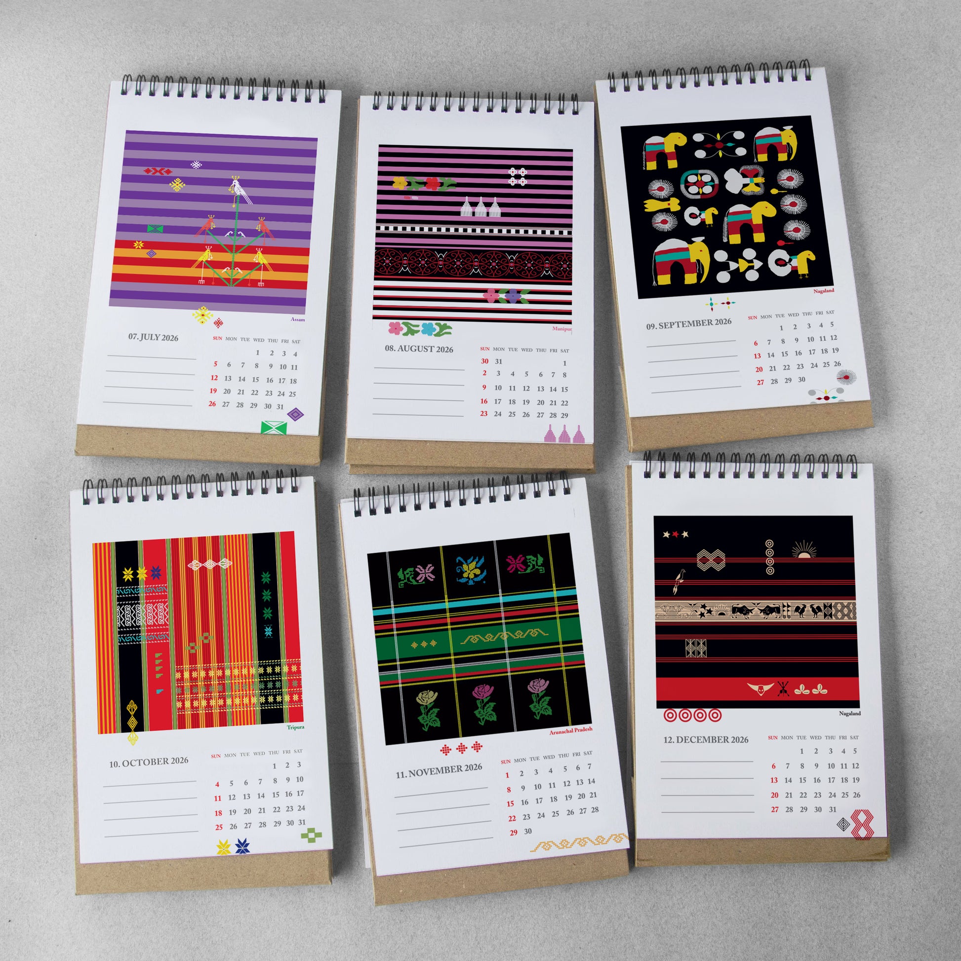 Textiles of North-East India 2026 Desk Calendar