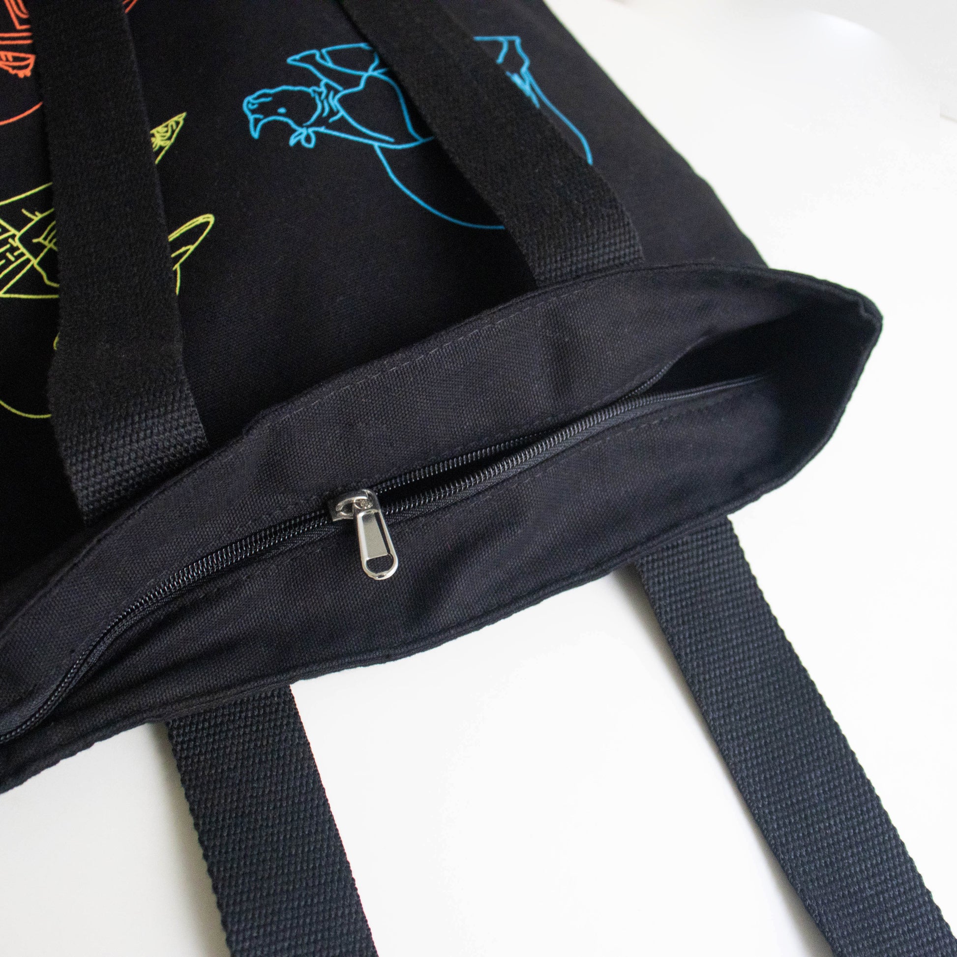 Assam's Iconic Symbols Black Canvas Tote Bag