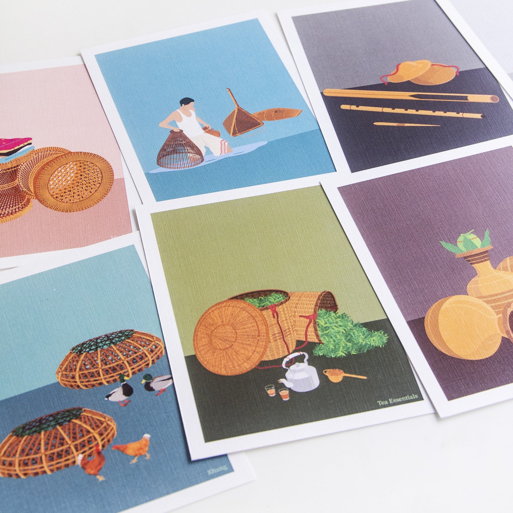 Objects of Assam Collection Postcards - Set of 8