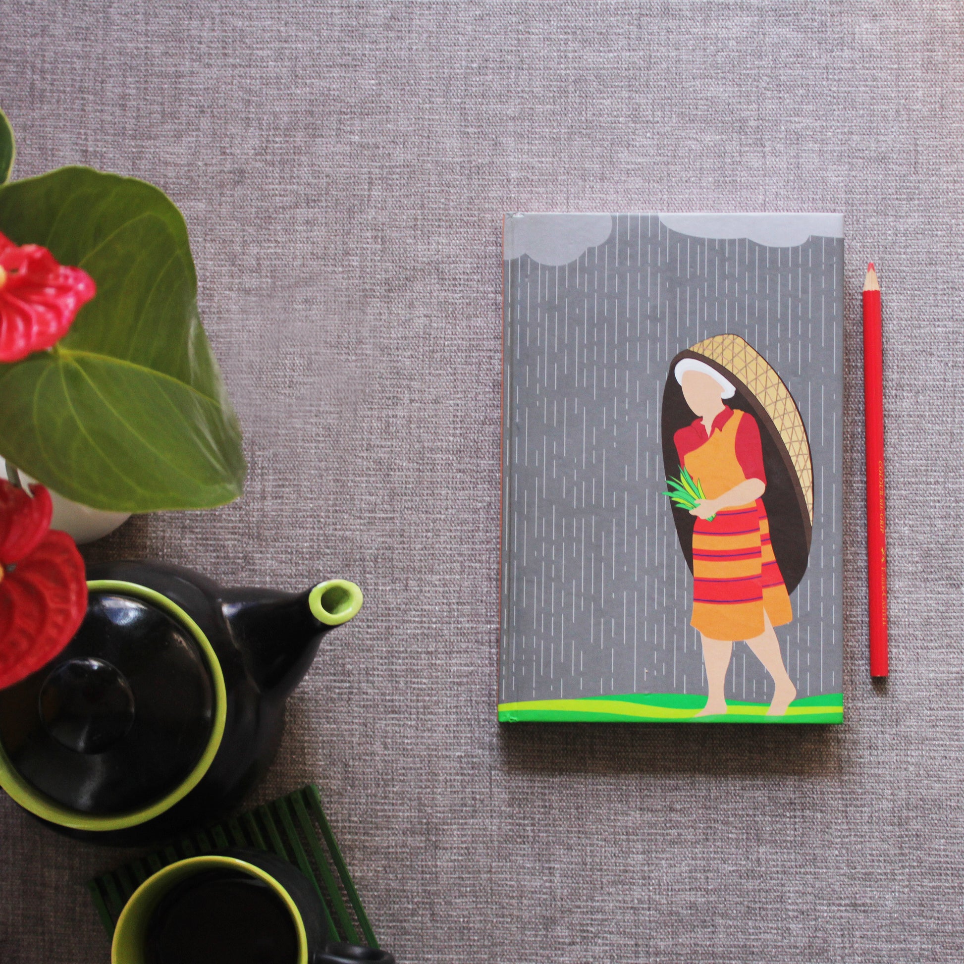Meghalaya Rain Farming Grey Notebook