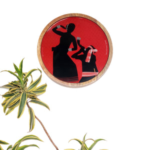 Assam Bihu Dance Wooden Wall Decor Plate