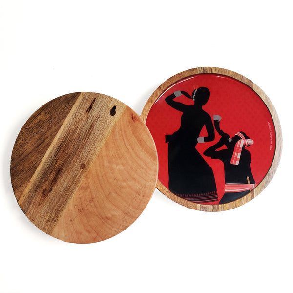 Assam Bihu Dance Wooden Wall Decor Plate