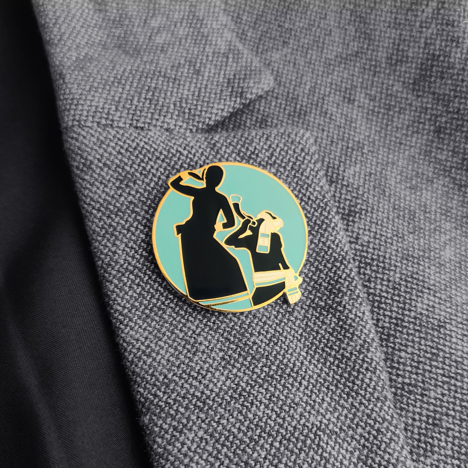 Assam Bihu Dance Lapel Pin - Teal - NEST by Arpit Agarwal