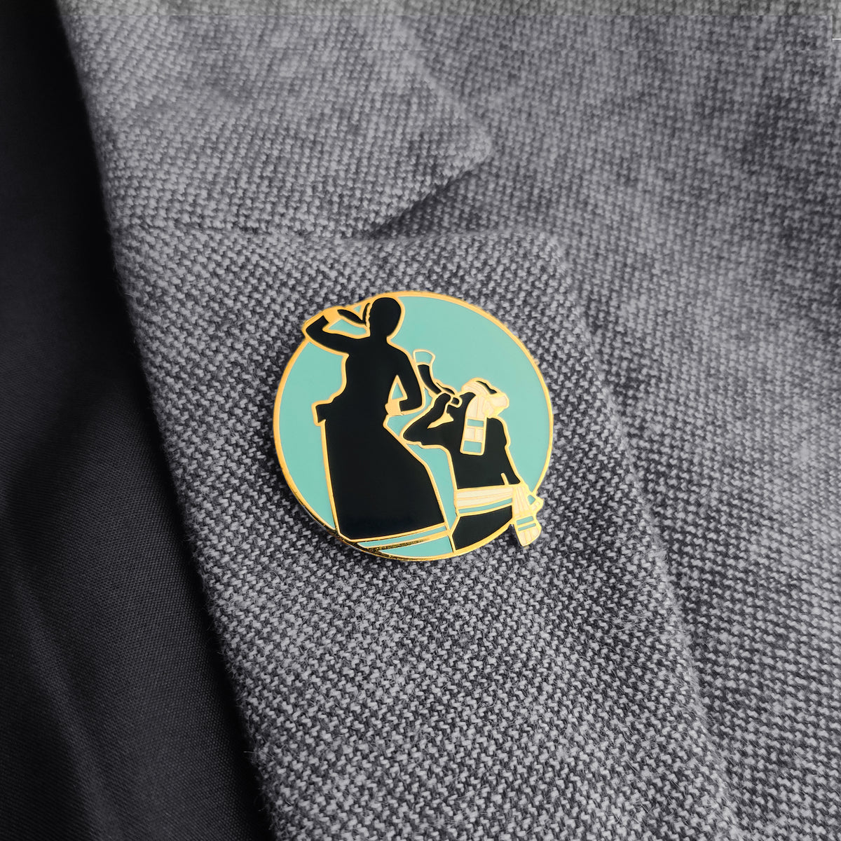 Assam Bihu Dance Lapel Pin - Teal - NEST by Arpit Agarwal