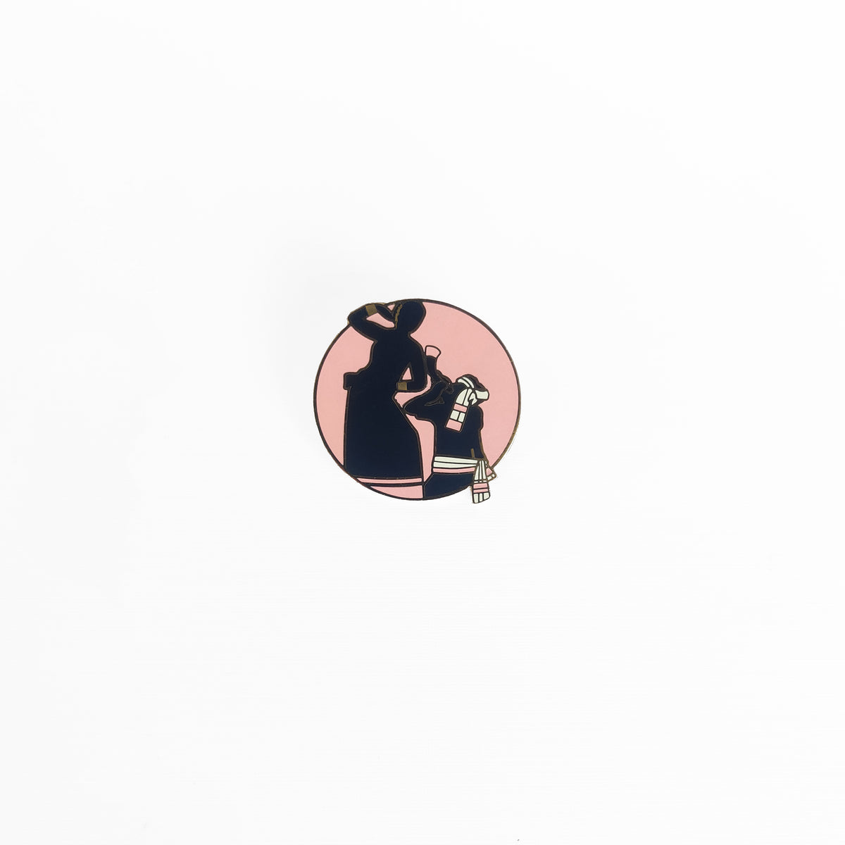 Assam Bihu Dance Lapel Pin - Light Pink