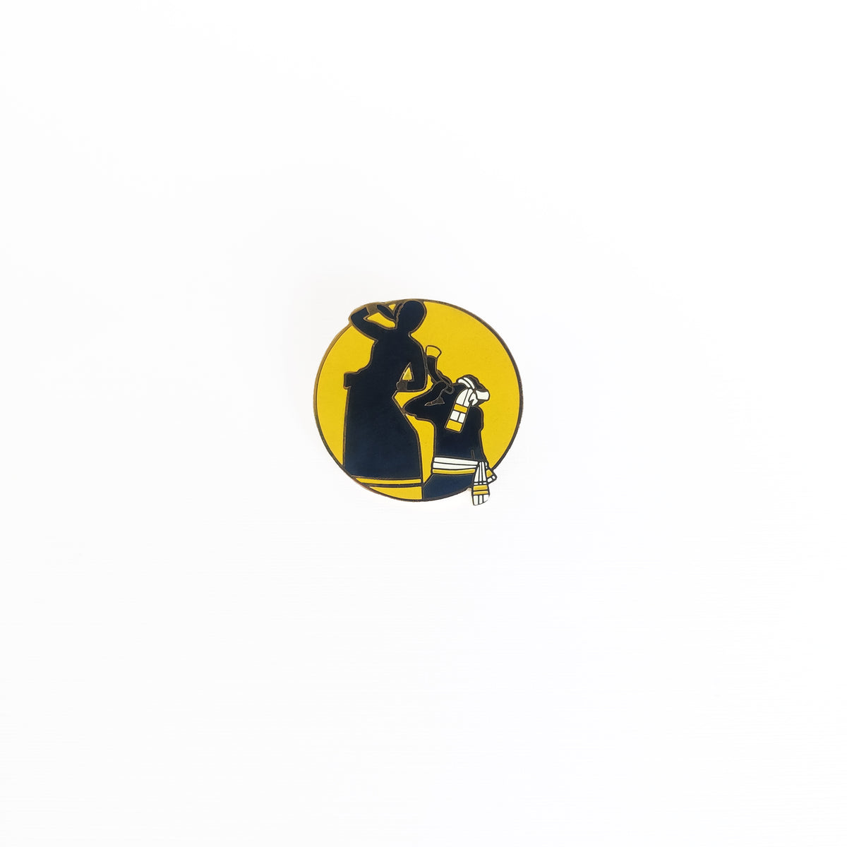 Assam Bihu Dance Lapel Pin - Yellow