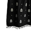 Onyx Black Ranghar Pattern Cotton Stole - NEST by Arpit Agarwal