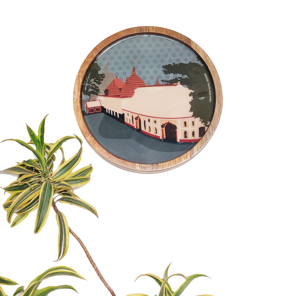 Kamakhya Temple of Assam Wooden Wall Decor Plate