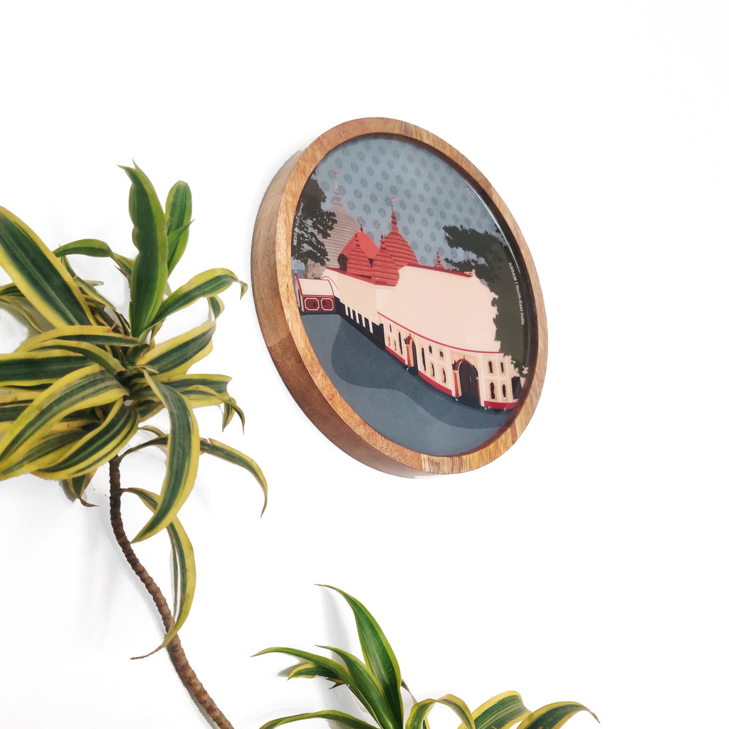 Kamakhya Temple of Assam Wooden Wall Decor Plate