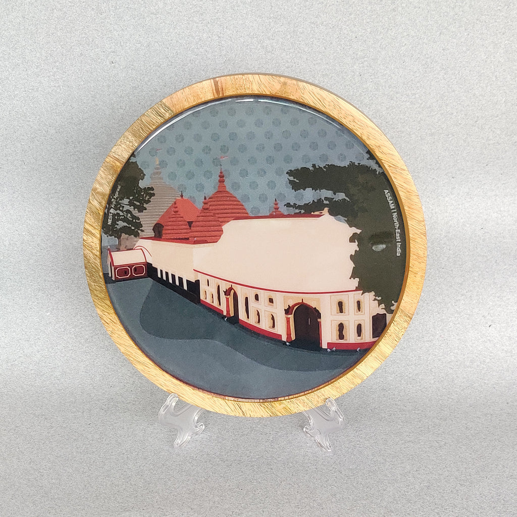 Kamakhya Temple of Assam Wooden Wall Decor Plate