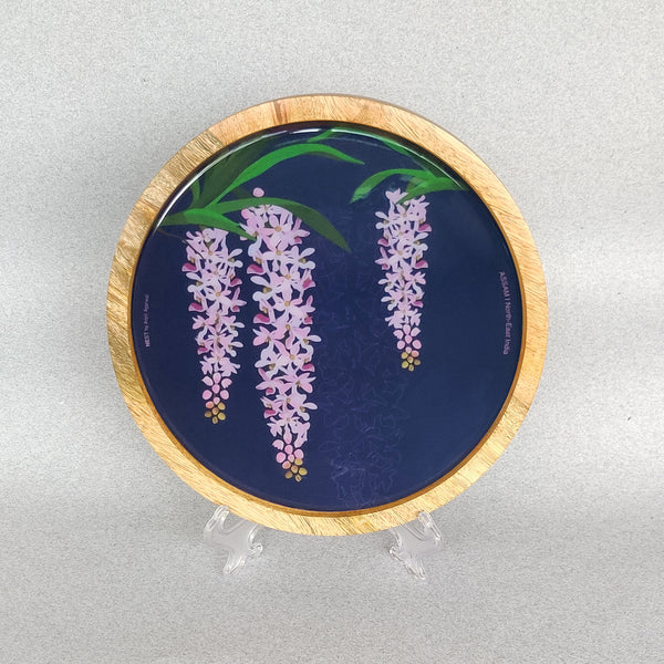 Foxtail Orchid of Assam Wooden Wall Decor Plate