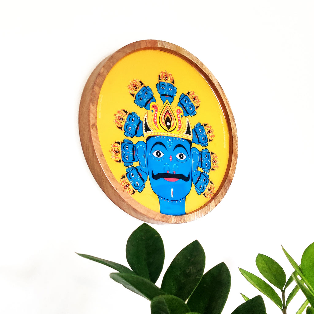 Majuli Mask of Assam Wooden Wall Decor Plate