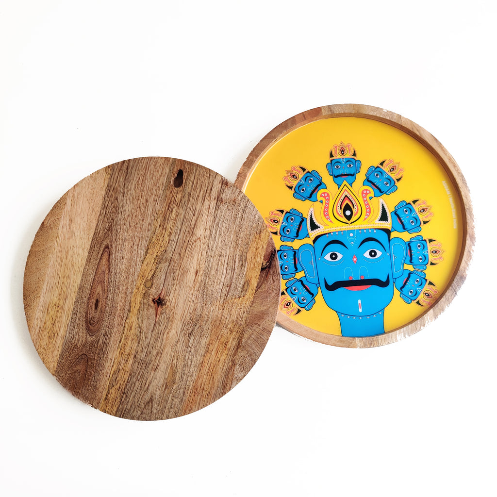 Majuli Mask of Assam Wooden Wall Decor Plate