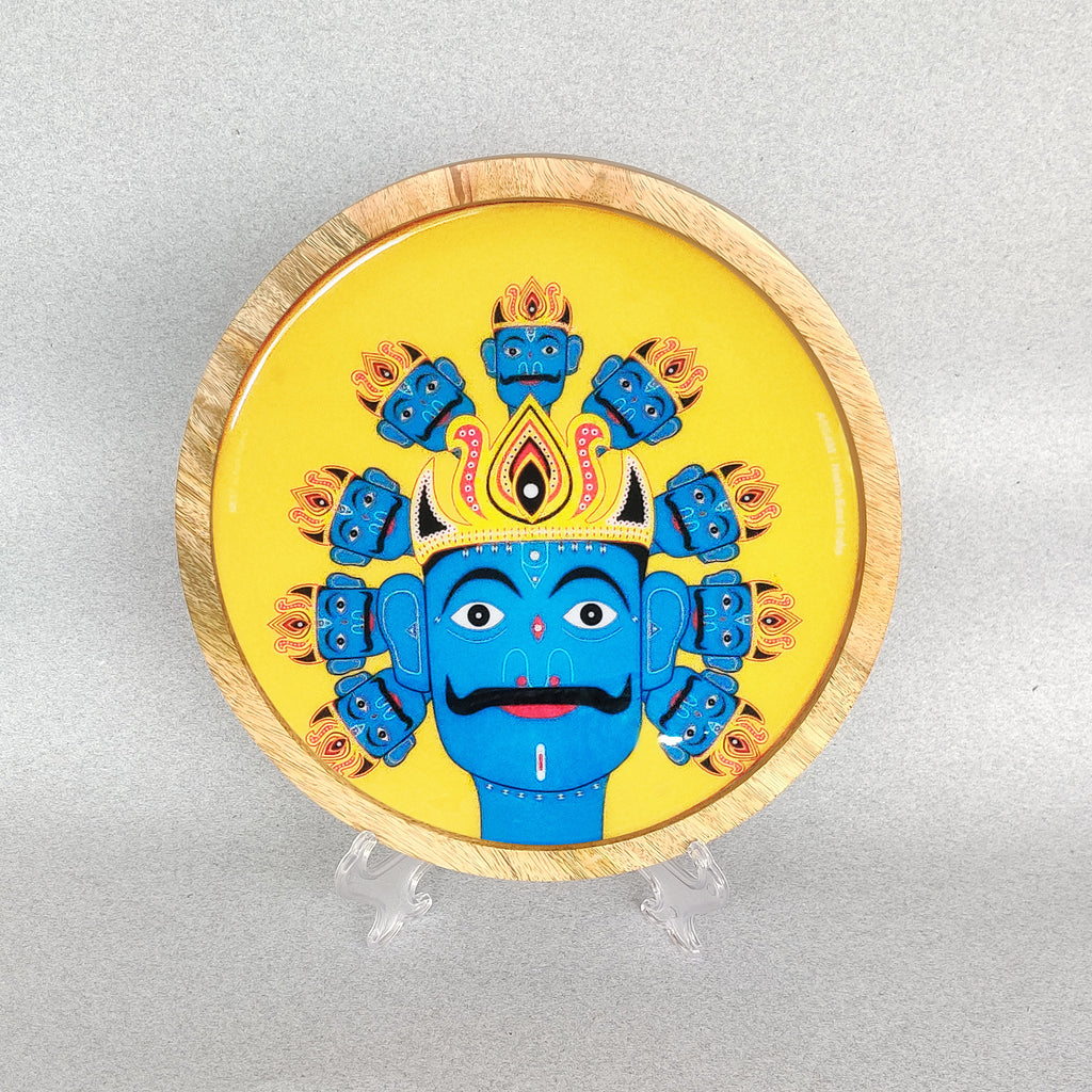 Majuli Mask of Assam Wooden Wall Decor Plate