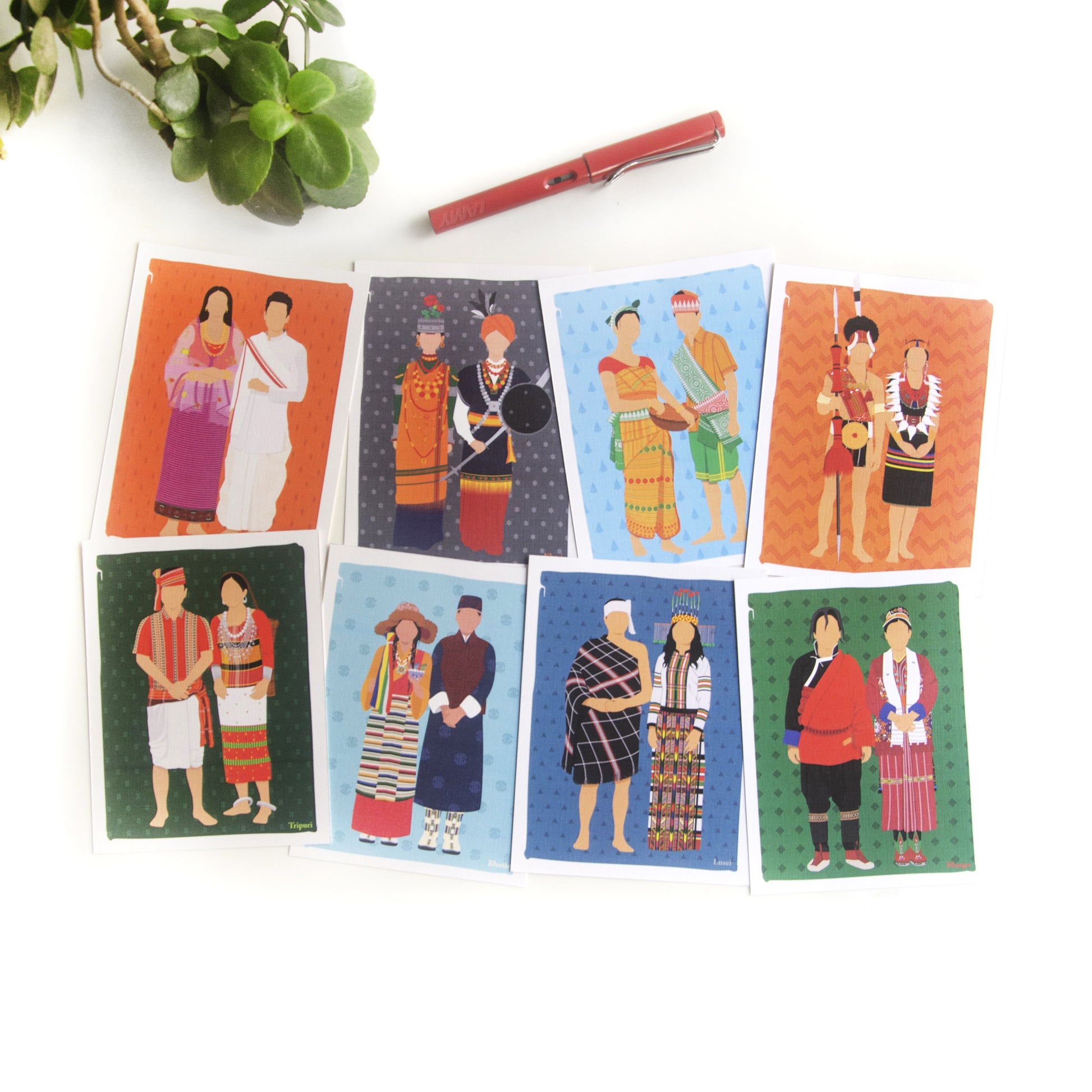 People of North-East India Collection Postcards - Set of 8
