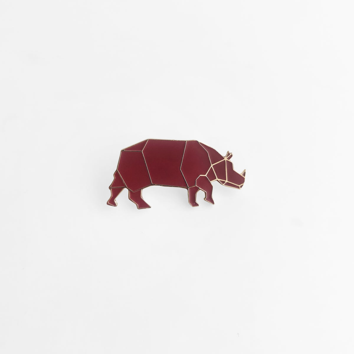 Assam Rhino Lapel Pin - Maroon - NEST by Arpit Agarwal