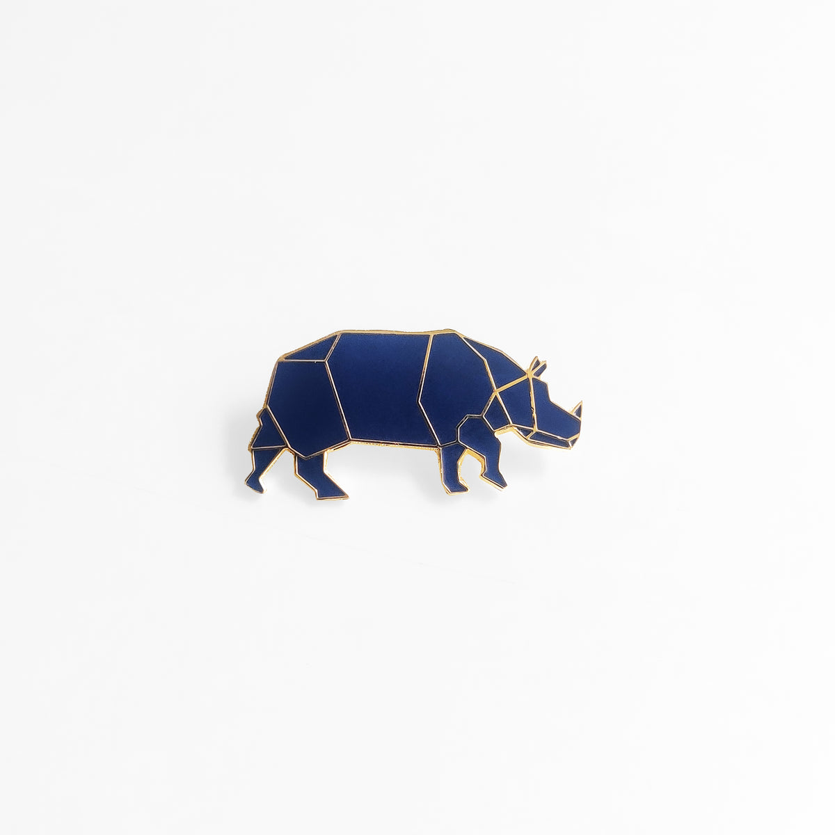 Assam Rhino Lapel Pin - Blue - NEST by Arpit Agarwal