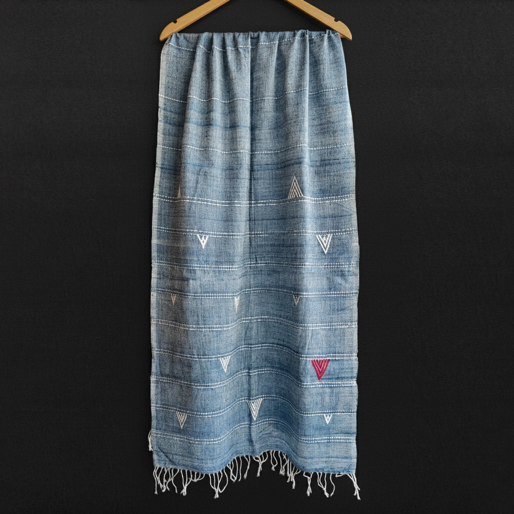 Sky Blue Konyak Inspired Cotton Stole