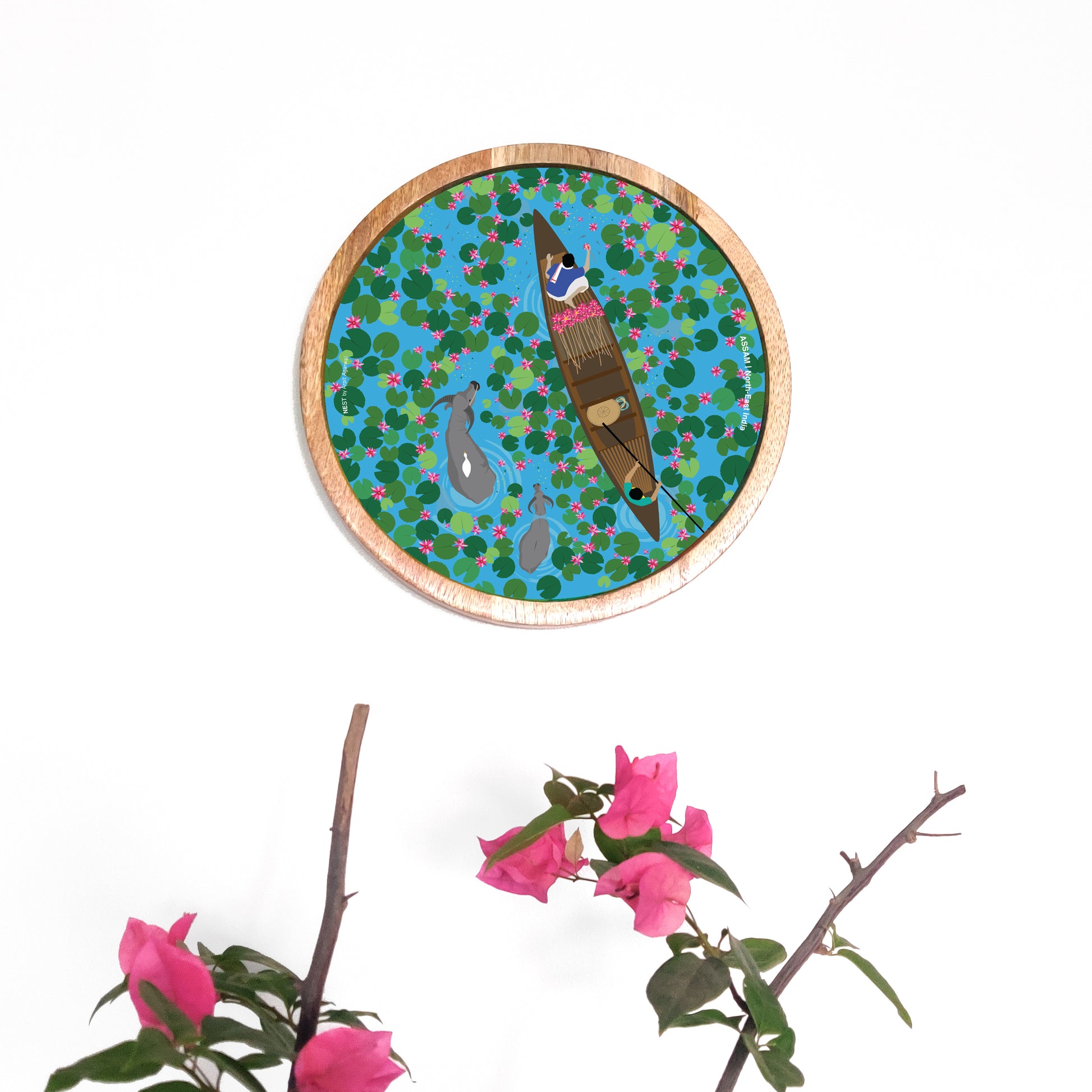 Assam Urpad Beel Wooden Wall Decor Plate