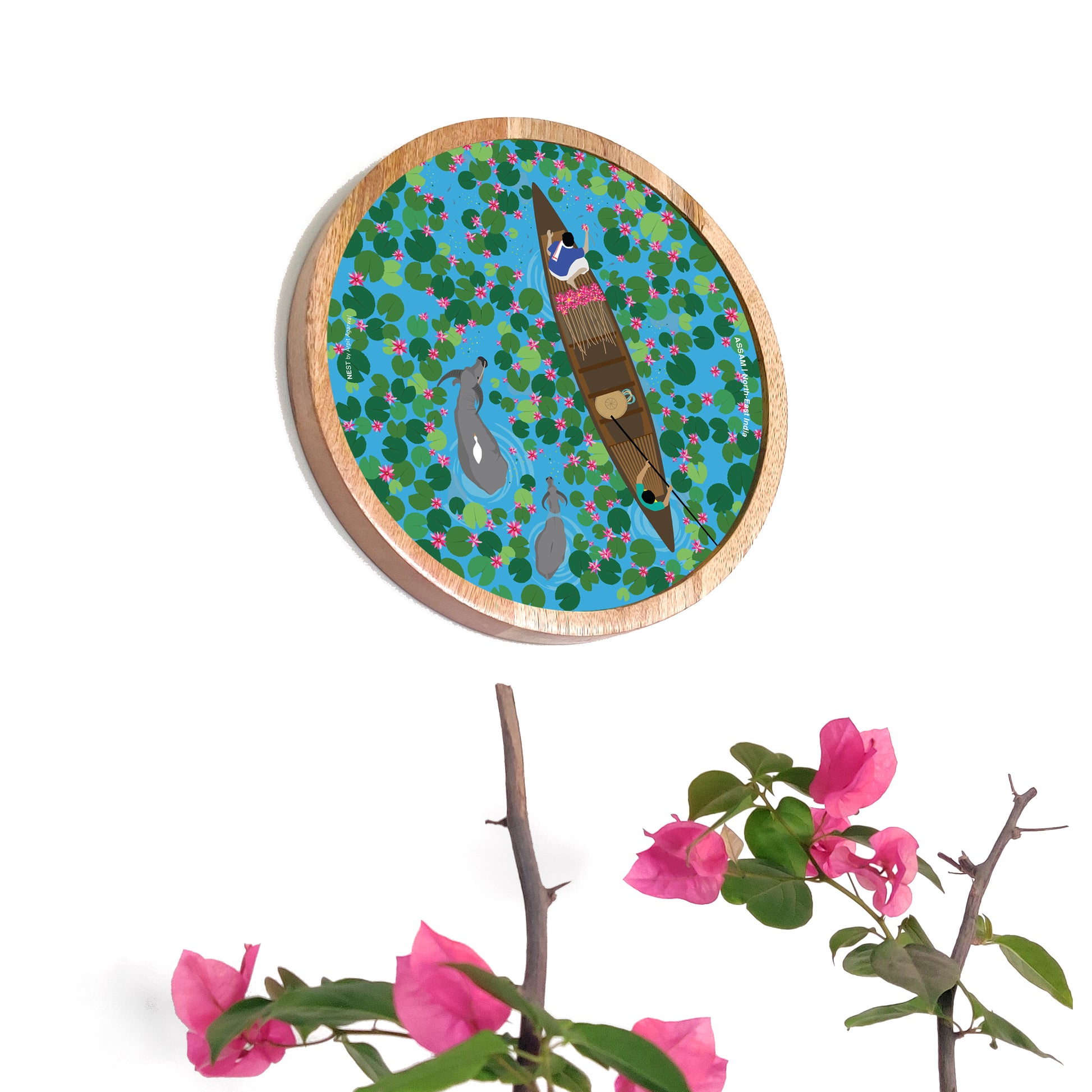 Assam Urpad Beel Wooden Wall Decor Plate