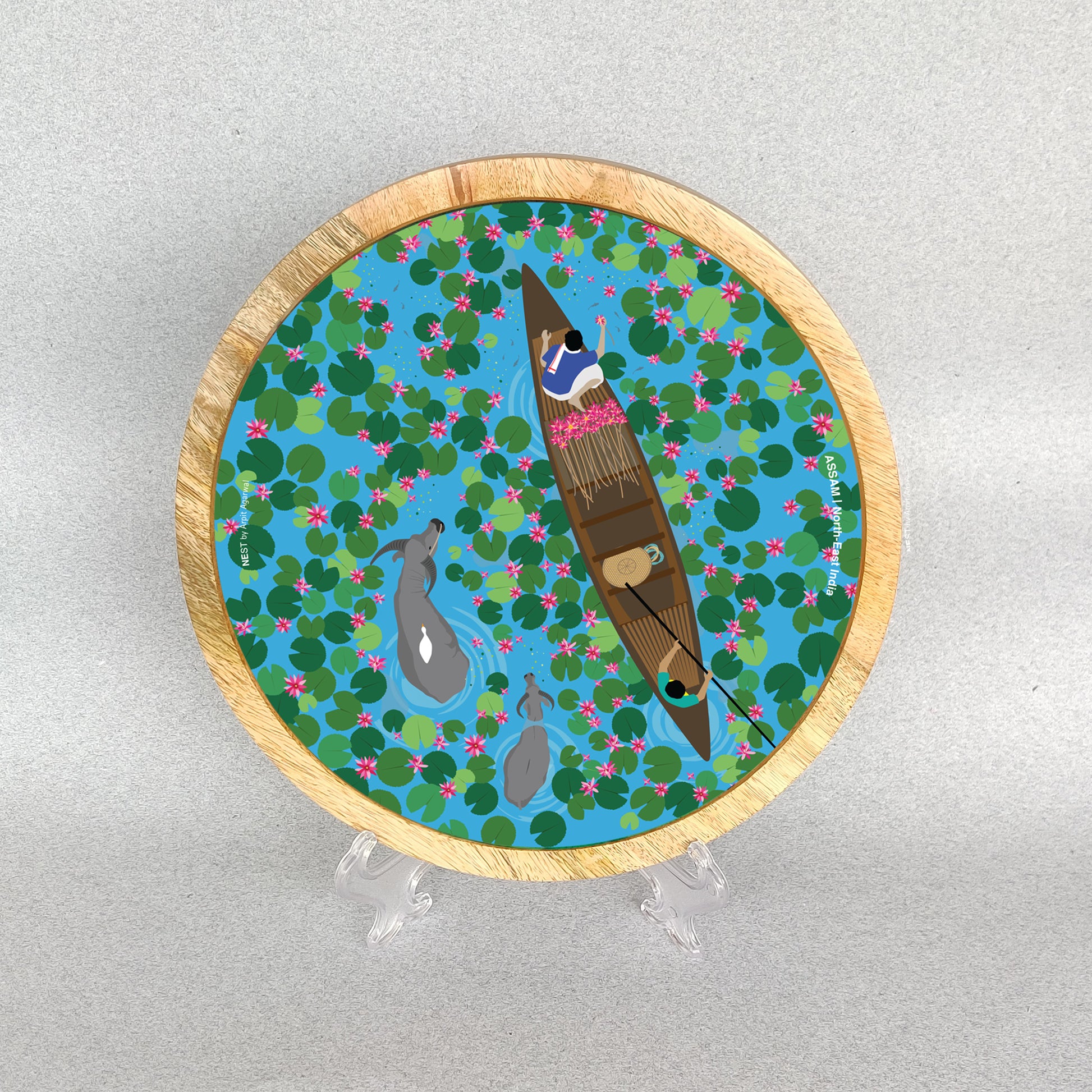 Assam Urpad Beel Wooden Wall Decor Plate