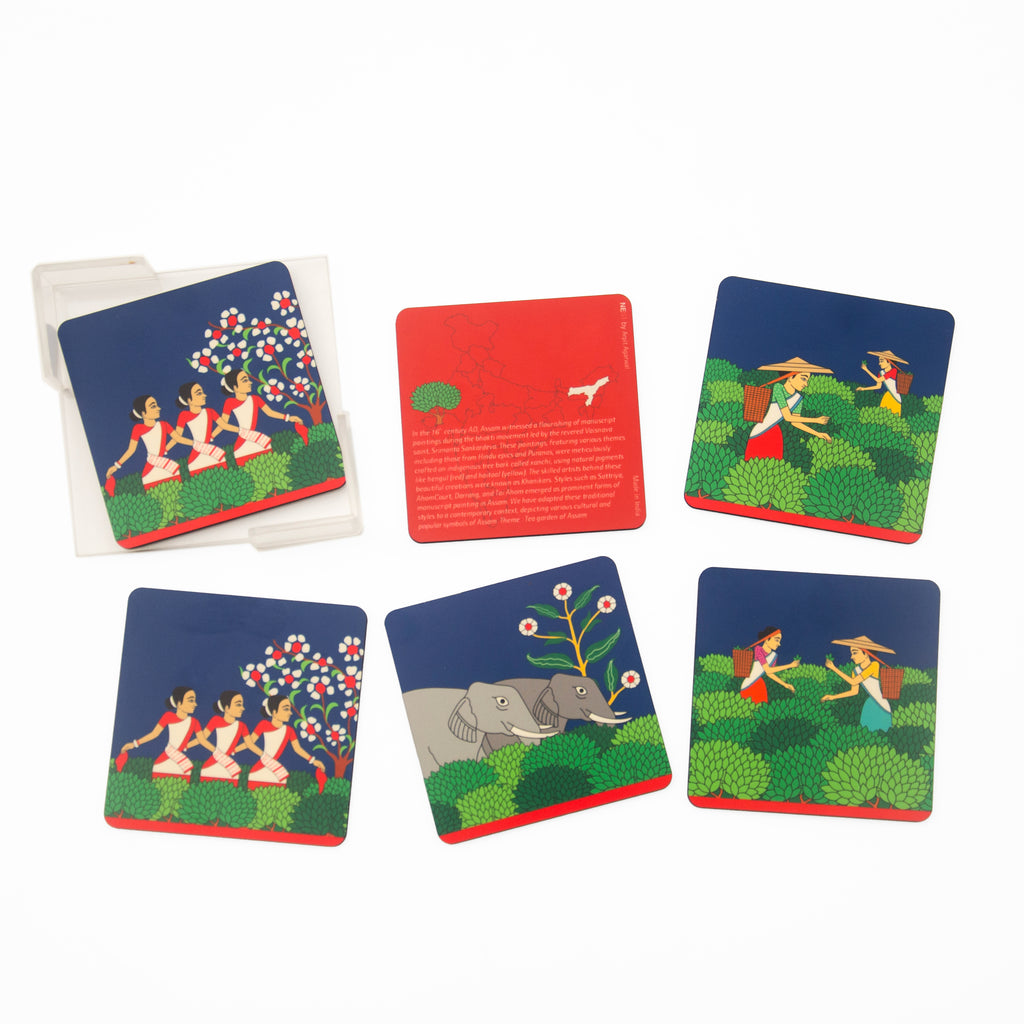 Chitra Katha Collection Coasters - Tea Garden of Assam - Set of Six