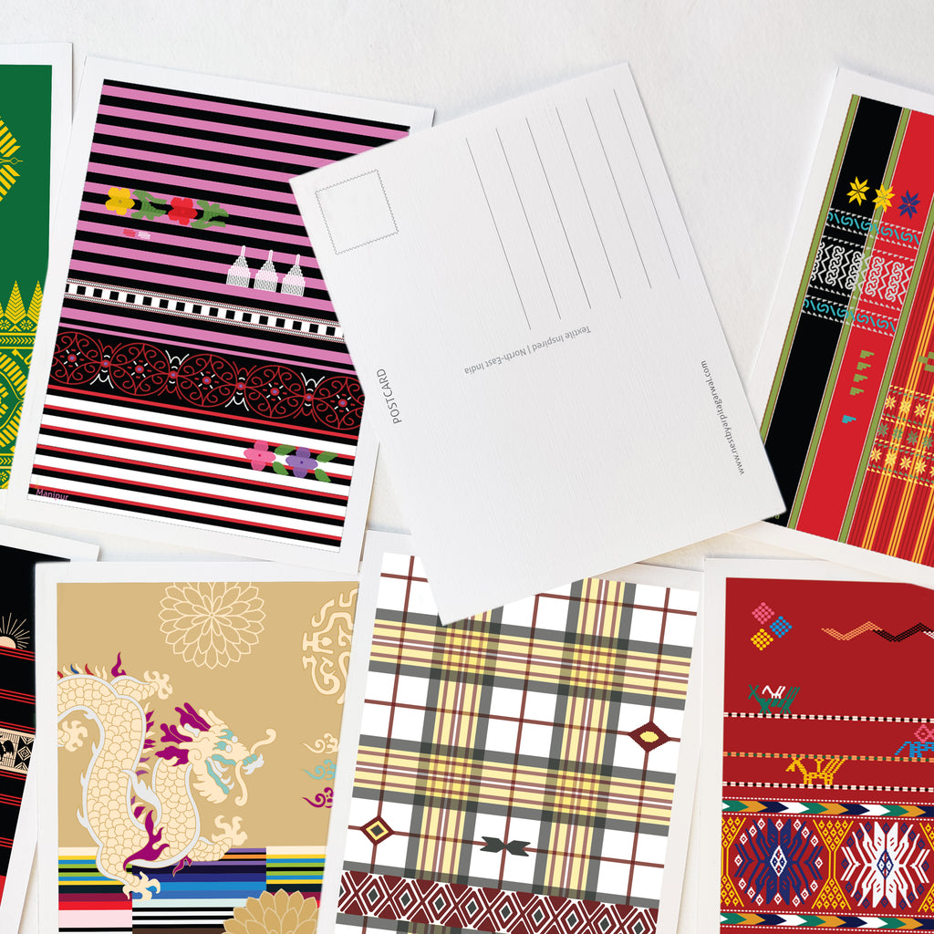 Textiles of North-East India Inspired Postcards - Set of 8