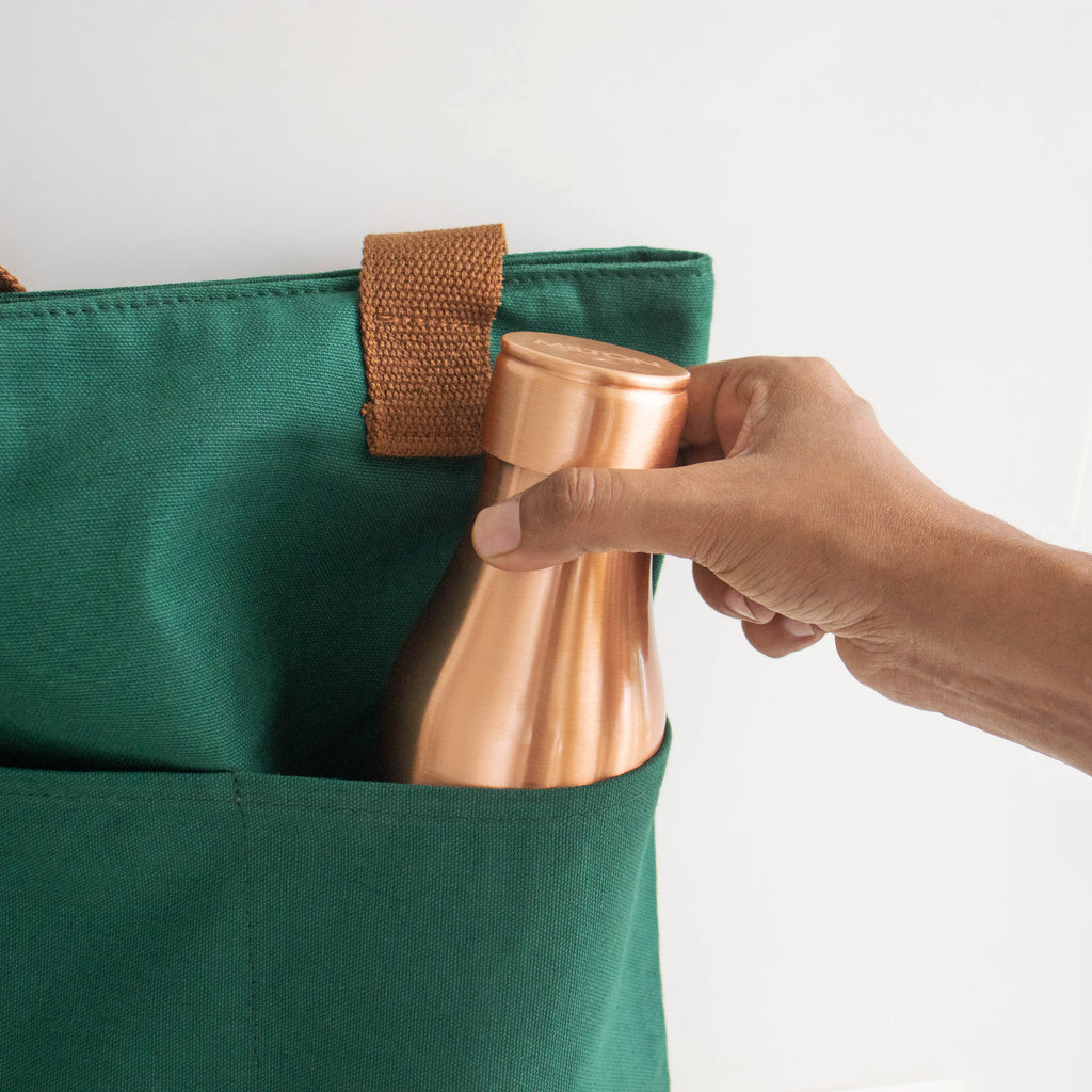 Assam's Kaziranga Forest Green Canvas with Yellow Print Tote Bag