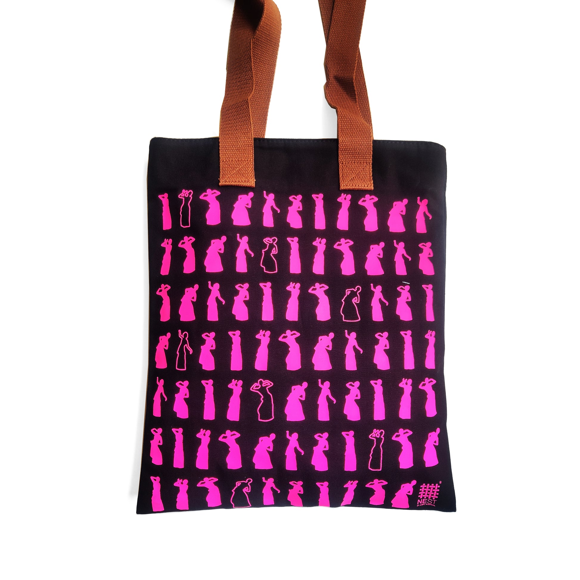 Assam Bihu Black Canvas Tote Bag - NEST by Arpit Agarwal