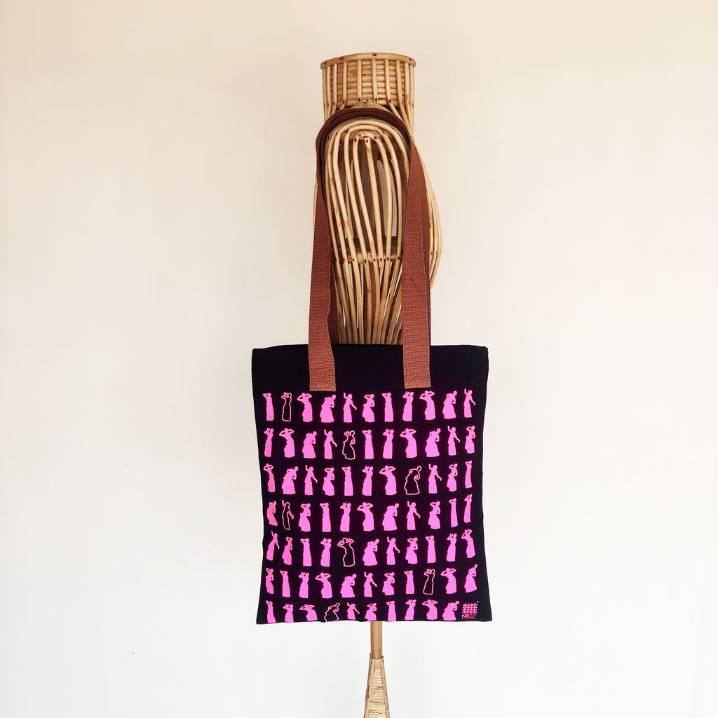 Assam Bihu Black Canvas Tote Bag - NEST by Arpit Agarwal