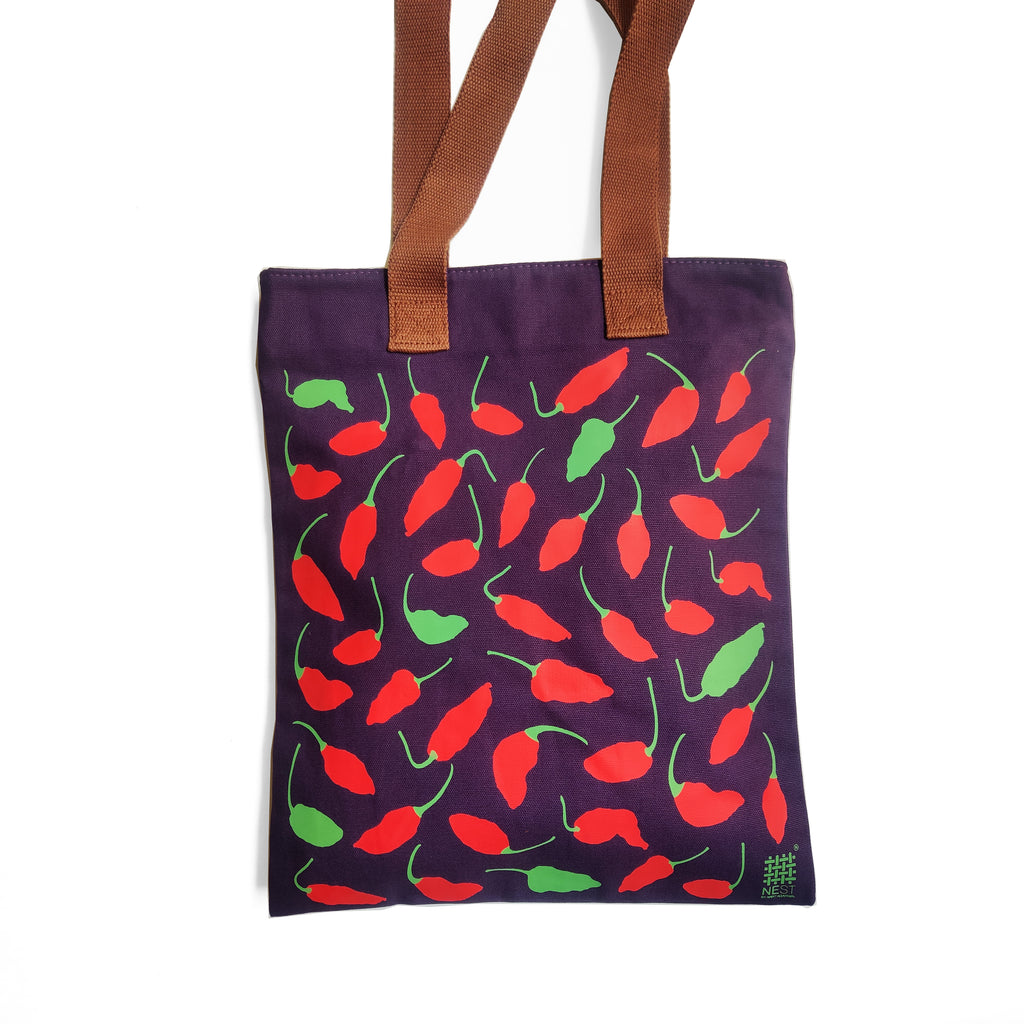 Nagaland Ghost Chilli Purple Canvas Tote Bag
