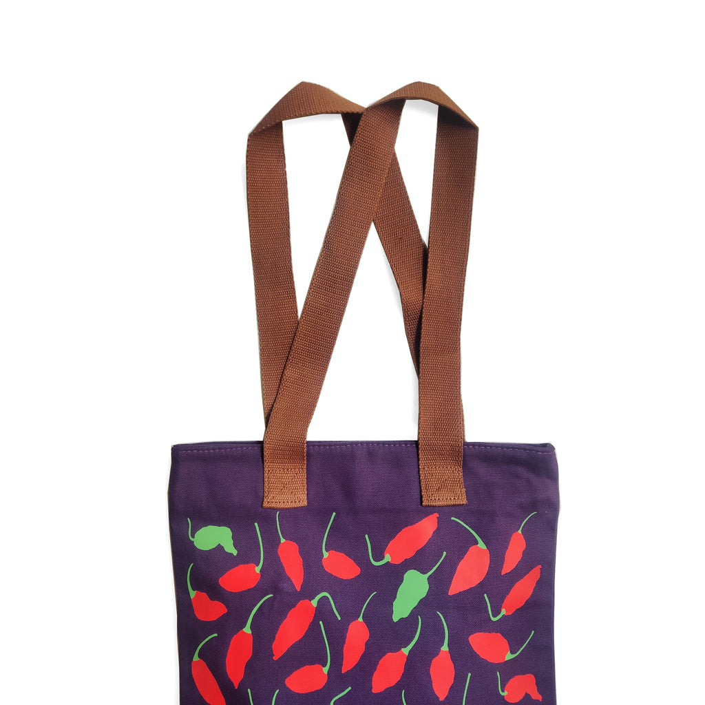 Nagaland Ghost Chilli Purple Canvas Tote Bag