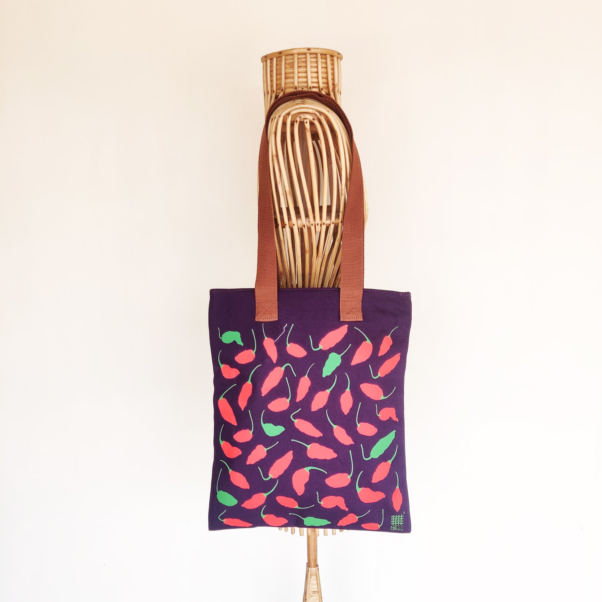 Nagaland Ghost Chilli Purple Canvas Tote Bag