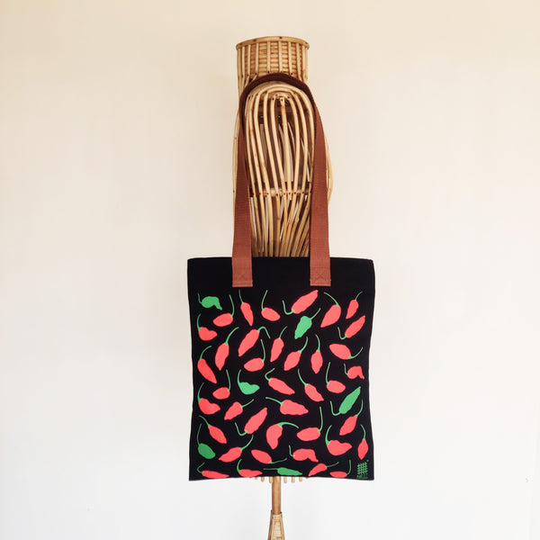 Nagaland Ghost Chilli Black Canvas Tote Bag - NEST by Arpit Agarwal