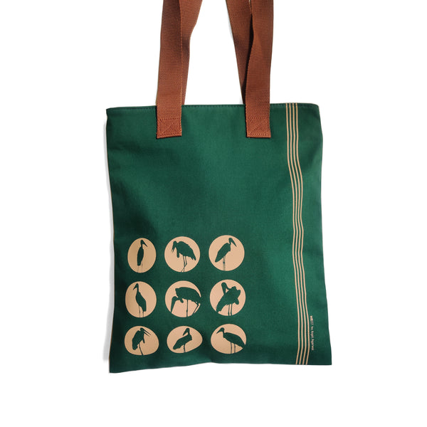 Assam Hargila Green Canvas Tote Bag