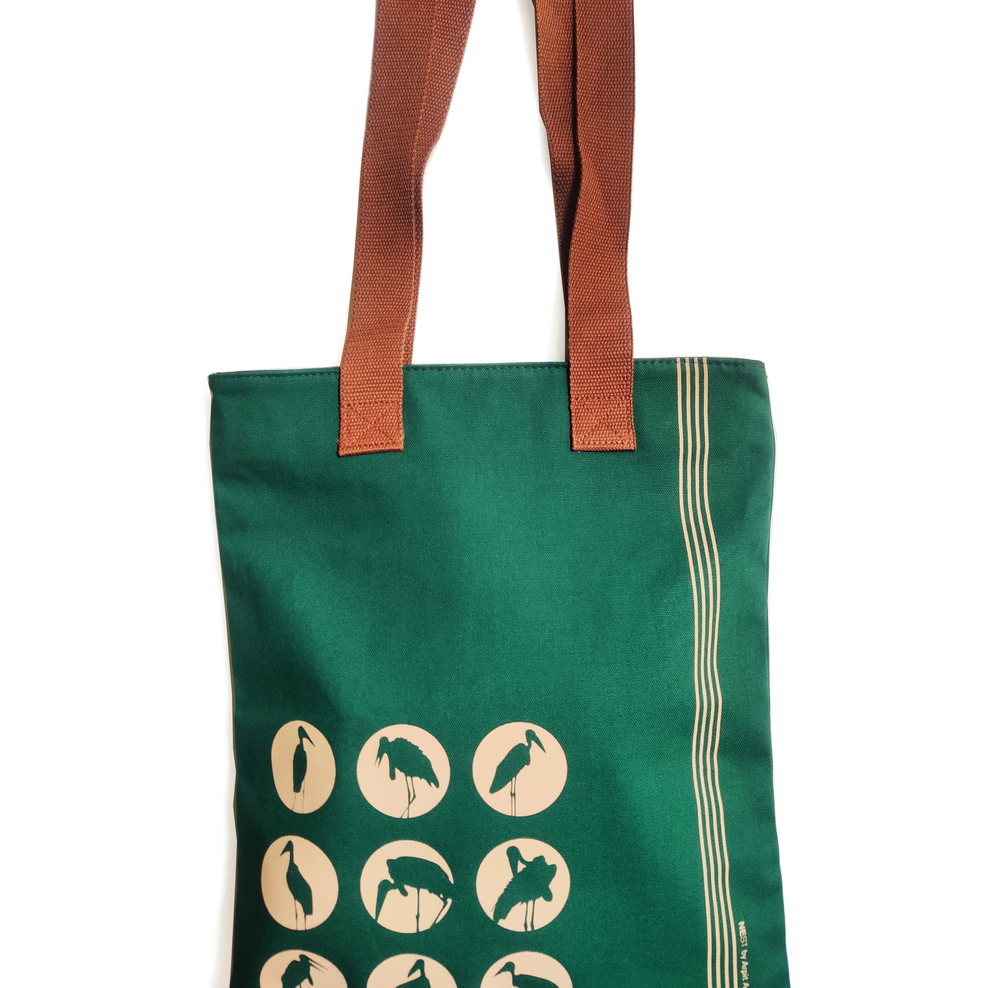 Assam Hargila Green Canvas Tote Bag