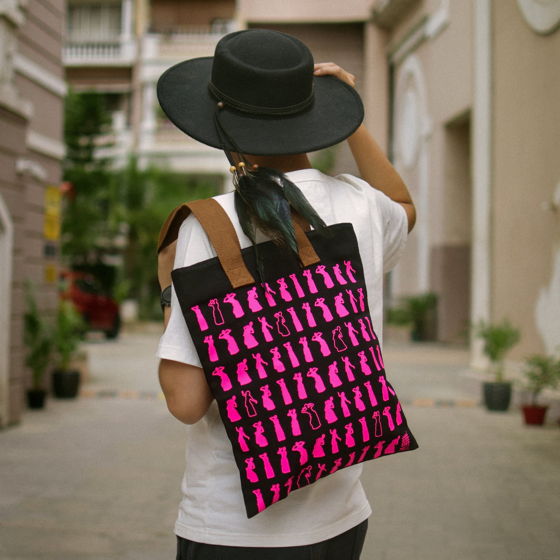 Assam Bihu Black Canvas Tote Bag - NEST by Arpit Agarwal
