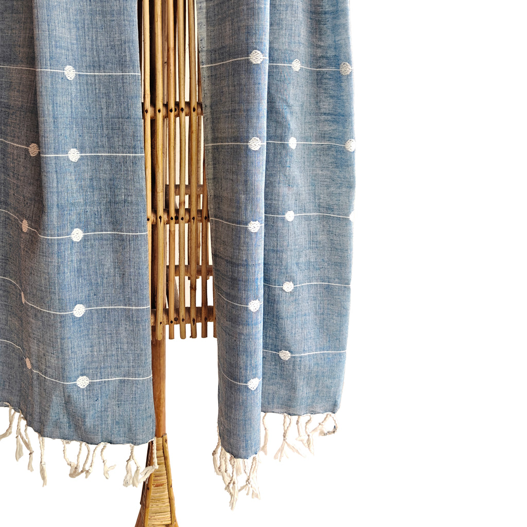 Sky Blue Kamakhya Inspired Cotton Stole - NEST by Arpit Agarwal