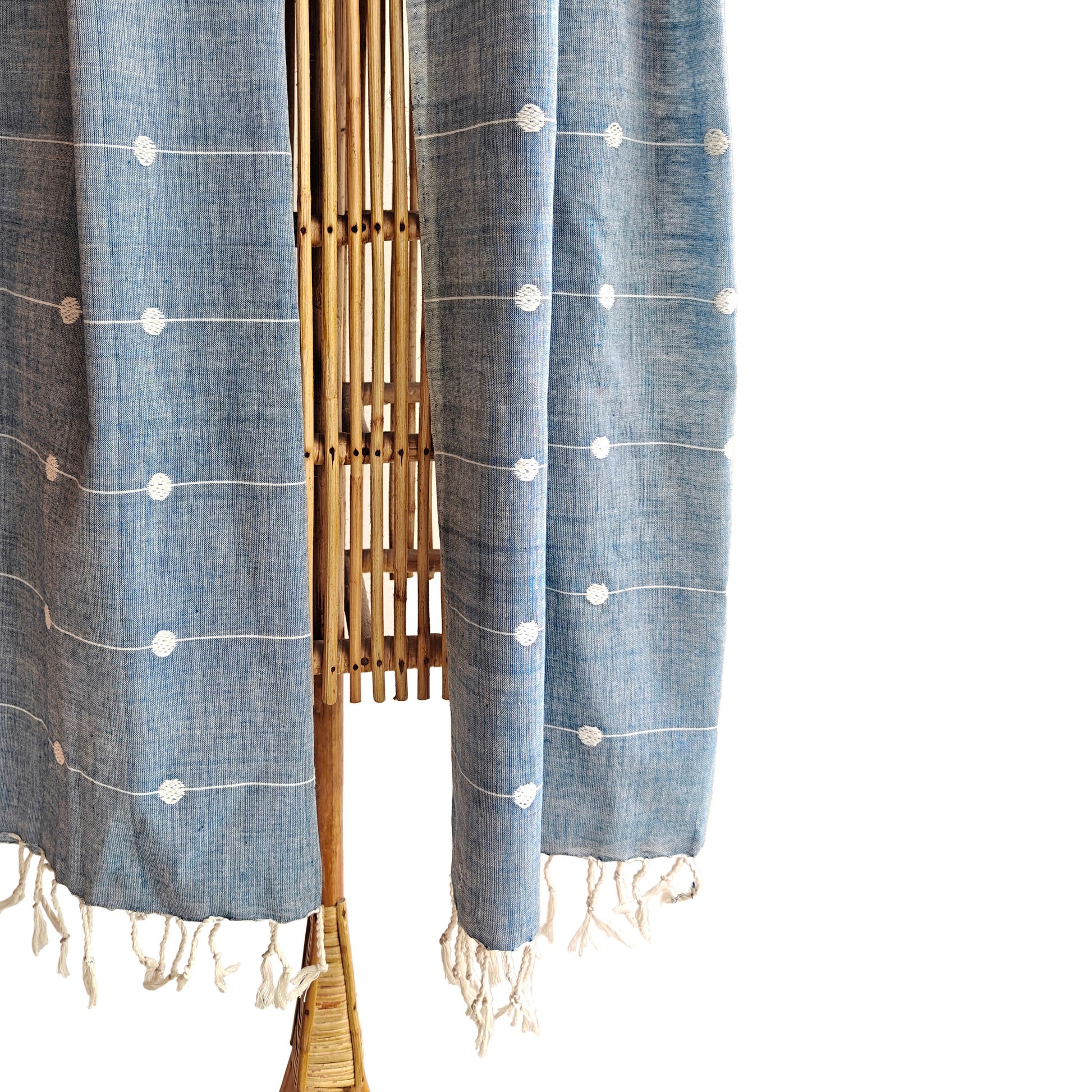 Sky Blue Kamakhya Inspired Cotton Stole - NEST by Arpit Agarwal