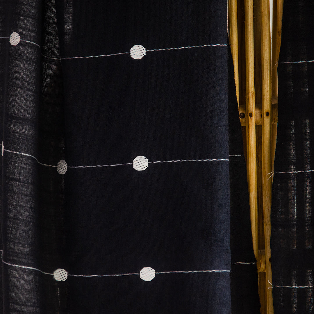 Onyx Black Kamakhya Inspired Cotton Stole - NEST by Arpit Agarwal