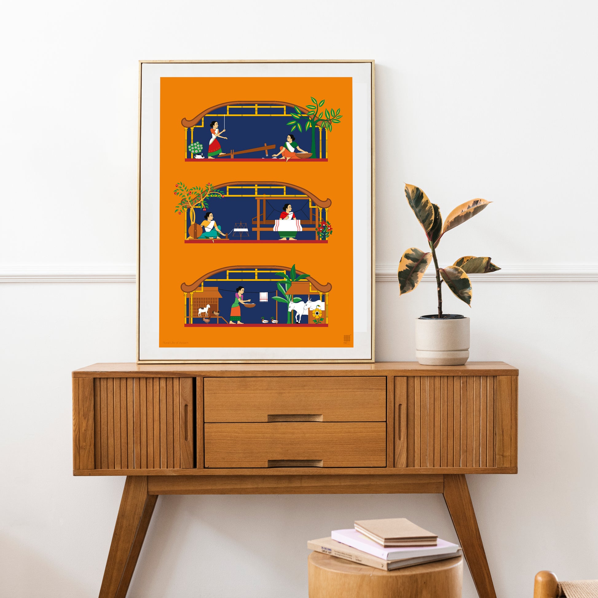 Chitra Katha - Rural Life of Assam - Art Print Only