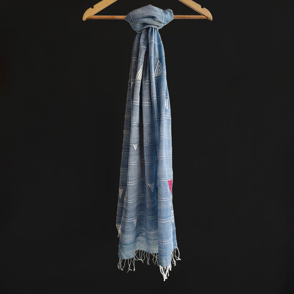 Sky Blue Konyak Inspired Cotton Stole